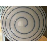 Murano Style Glass Pendant Swirling Blue and White