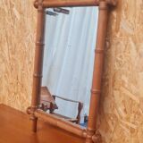 Bamboo turned wooden mirror