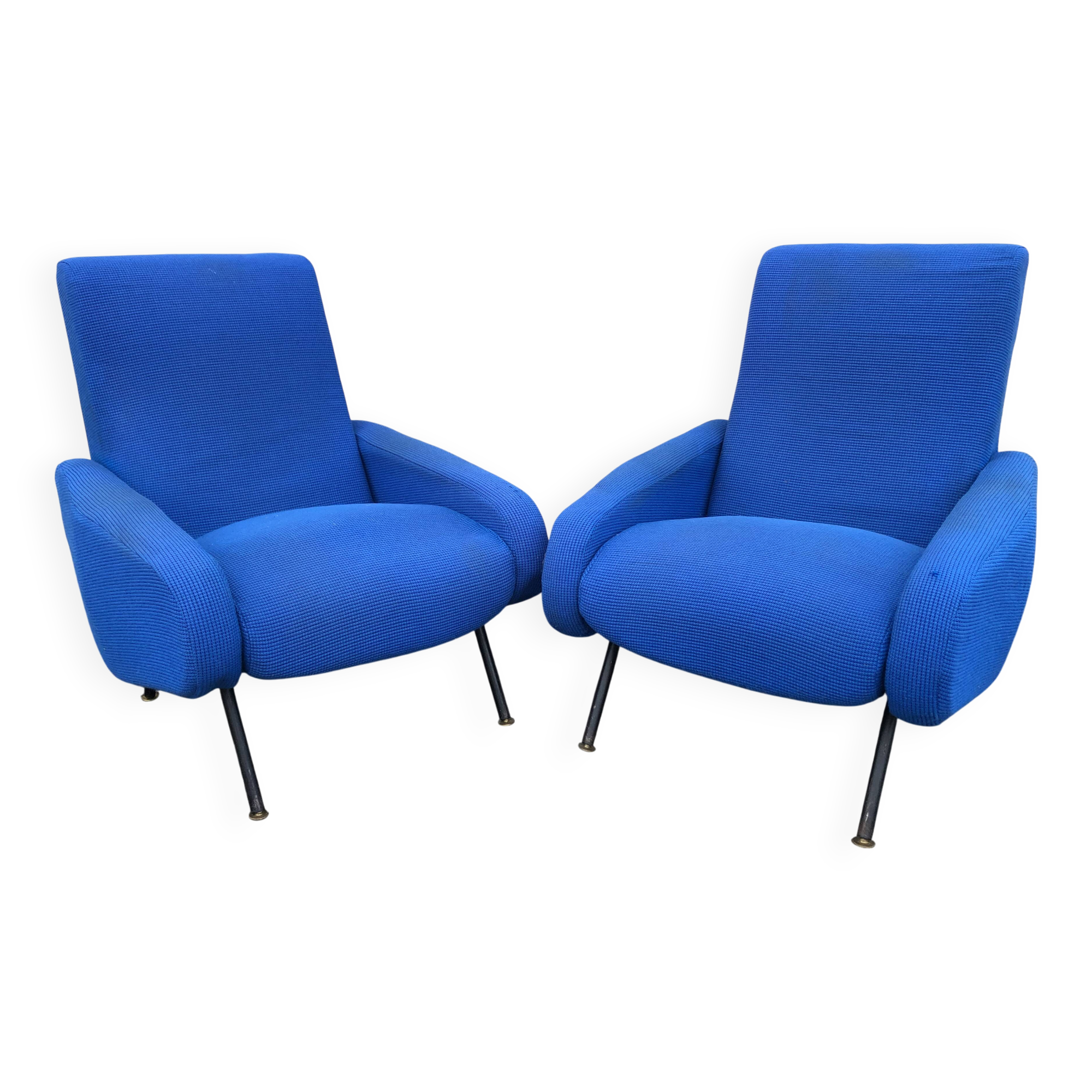Vintage 60s Design Blue Armchairs