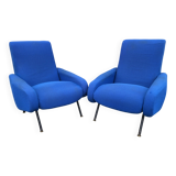 Vintage 60s Design Blue Armchairs