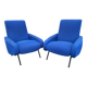 Fauteuils bleus Design années 60 vintage