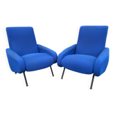 Fauteuils bleus Design années 60 vintage