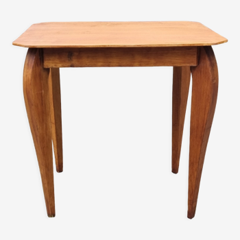 Bout de canapé petite table basse bois blond vintage, années 50