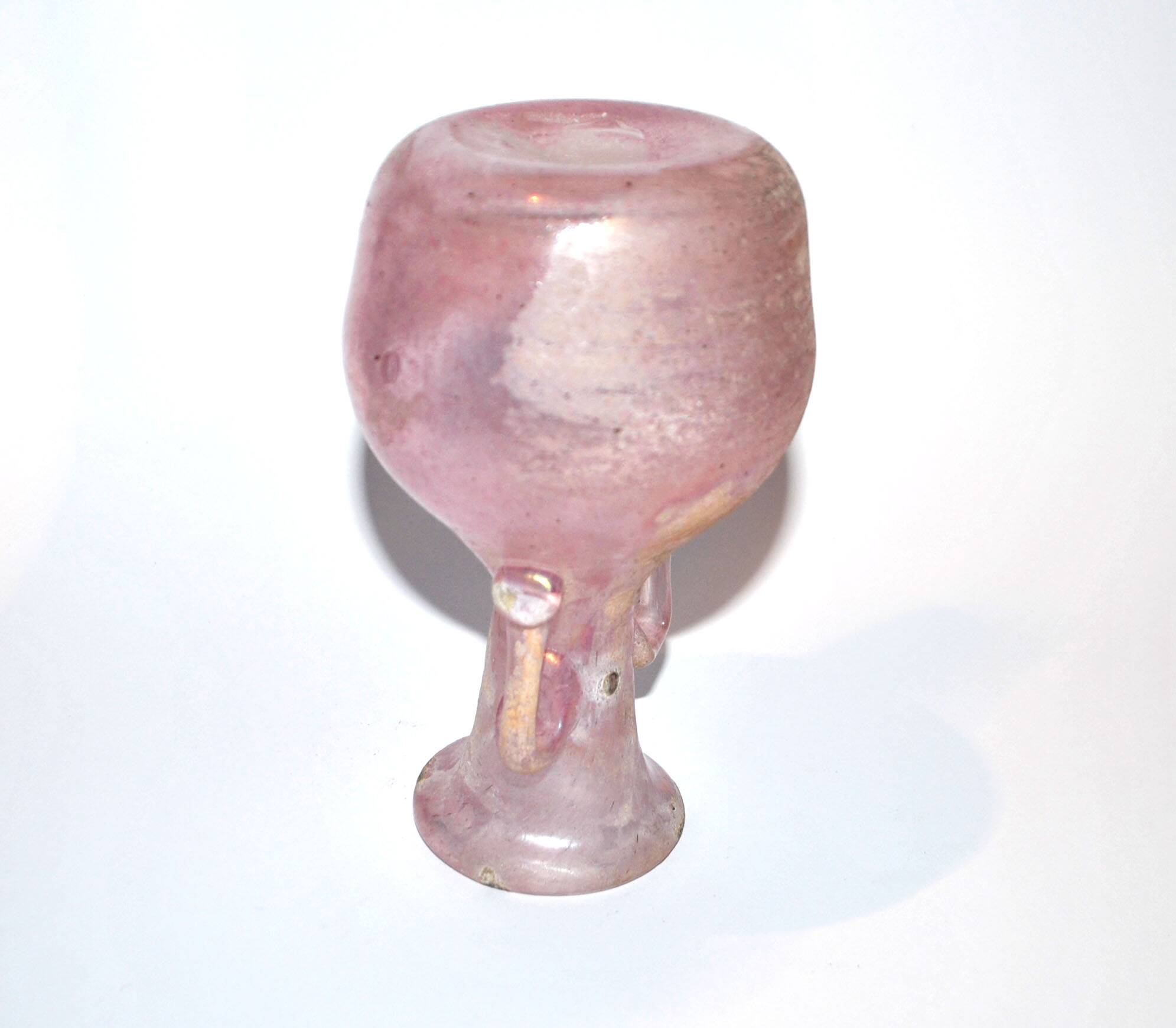 Murano Iridescent Pink Blown Glass Amphora Vase - Ancient Roman?