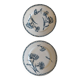 Two ironstone plates from Lunéville Keller and Guérin with a floral pattern.