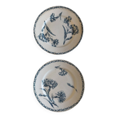 Deux assiettes terre de fer de Lunéville Keller et Guérin Oeillets