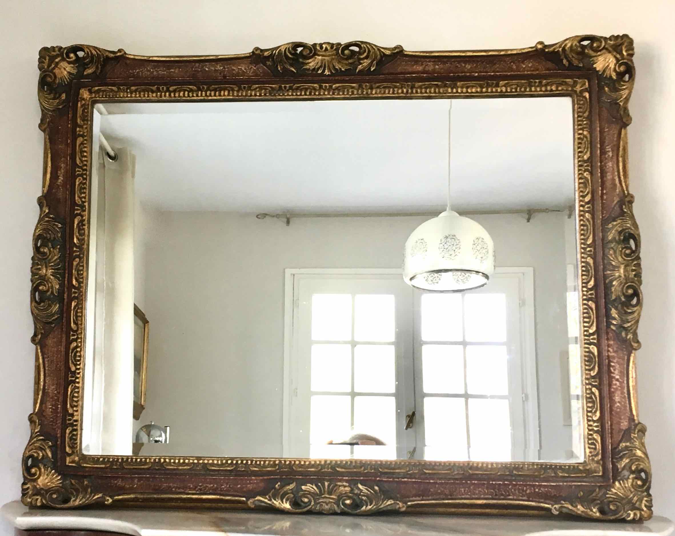 Rectangular baroque wall mirror