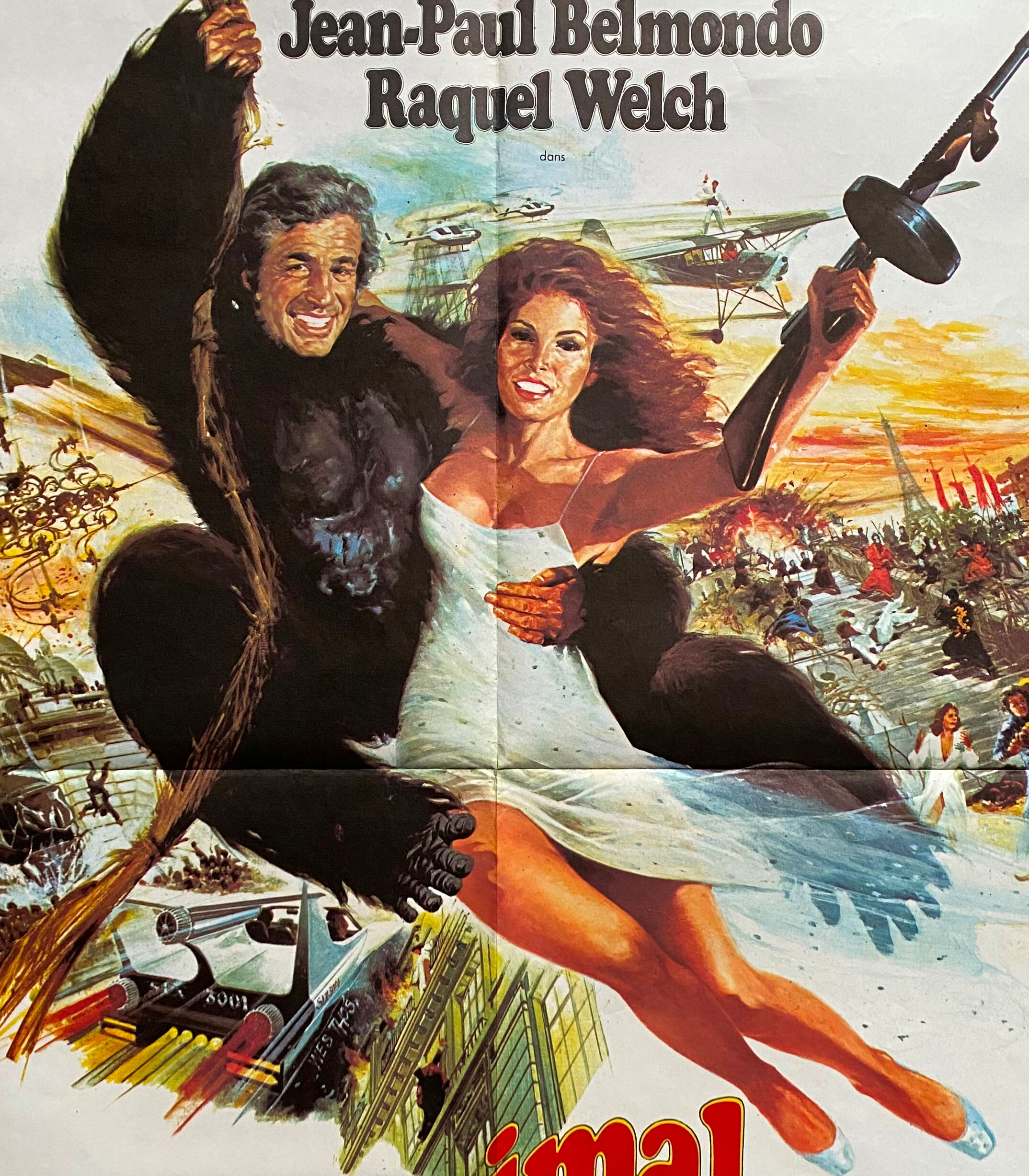 Affiche cinéma "L'Animal" Jean-Paul Belmondo, Raquel Welch 60x80cm 1977