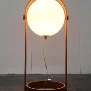 Swiss space-style floor lamp made of plastic and plywood from the 1960s.