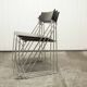 Set of 3 minimalist X line chairs by Niels Jorgen Haugesen.