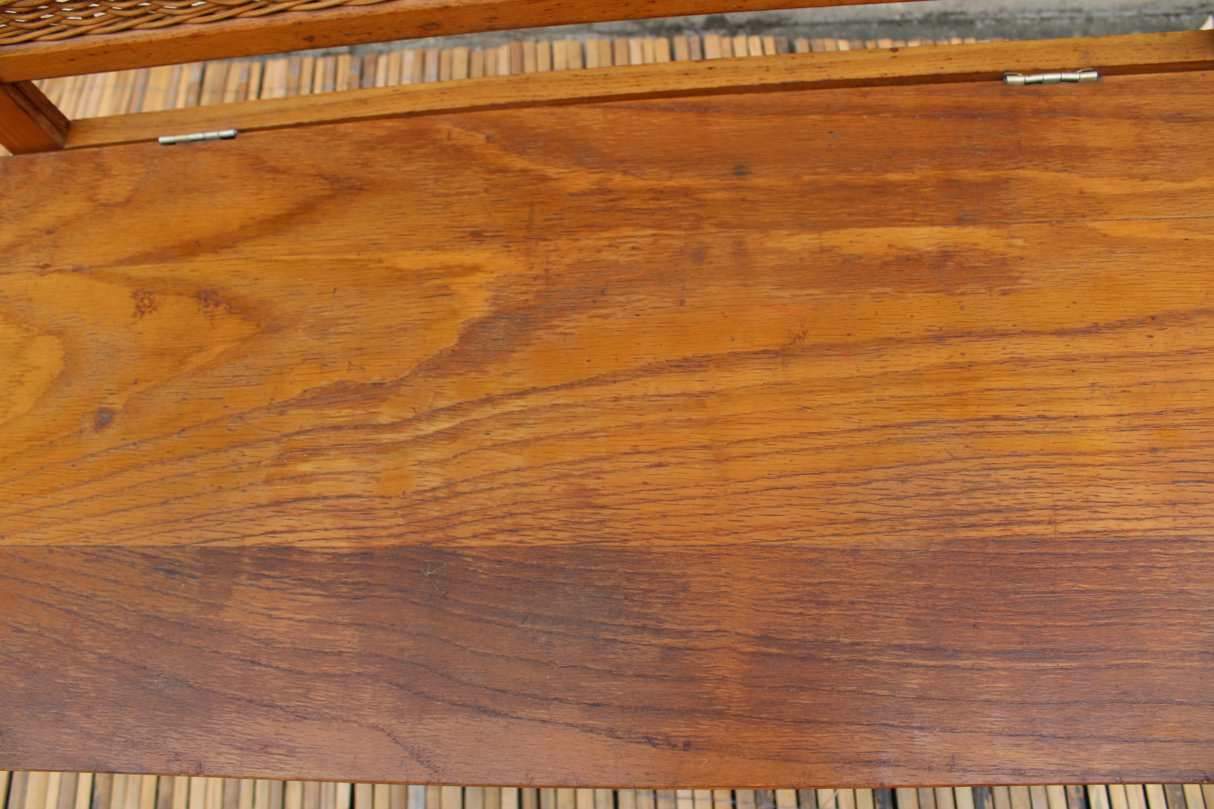 Wooden chest and rattan