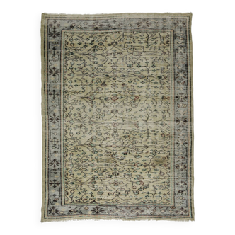 Tapis Oushak Ancien – Tons Doux & Motifs Raffinés, 186 x 255 cm