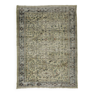 Tapis Oushak Ancien – Tons Doux & Motifs Raffinés, 186 x 255 cm