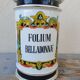 Important pharmacy jar Folium Belladonnae
