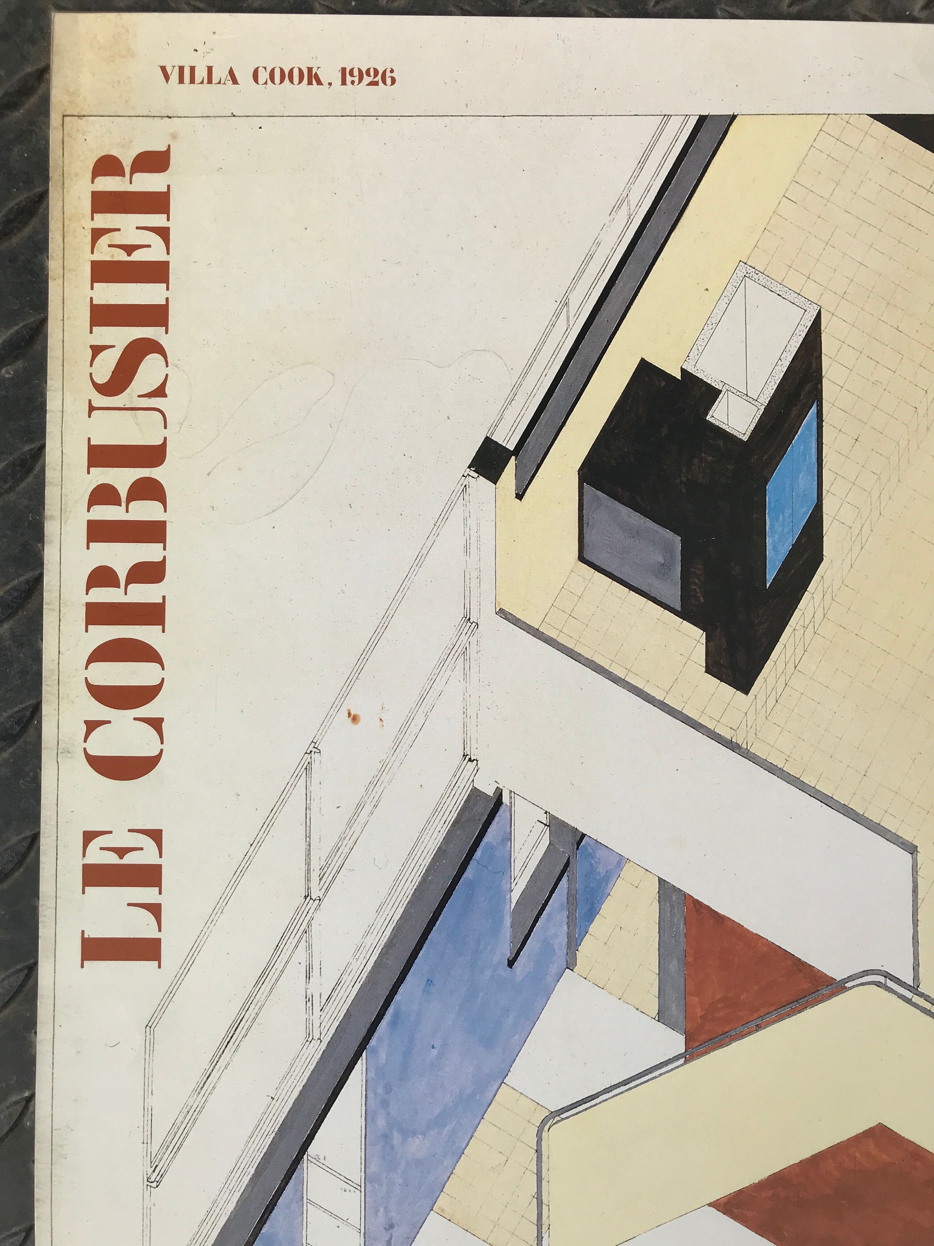 Poster after  axonometric perspective of the villa cook, 1926. 80 x 70 cm