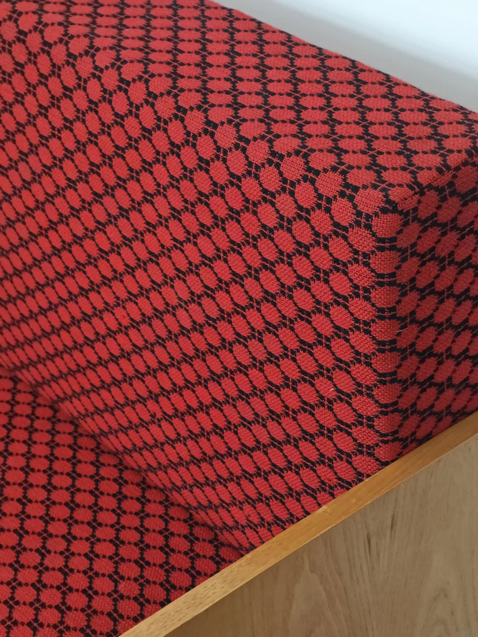 Folding bench Daybed sofa red and black fabric Libena Ex Teh