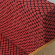 Folding bench Daybed sofa red and black fabric Libena Ex Teh