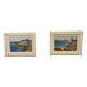 Oil on panel pendant with the French Coast By S. Barrier From 1947
