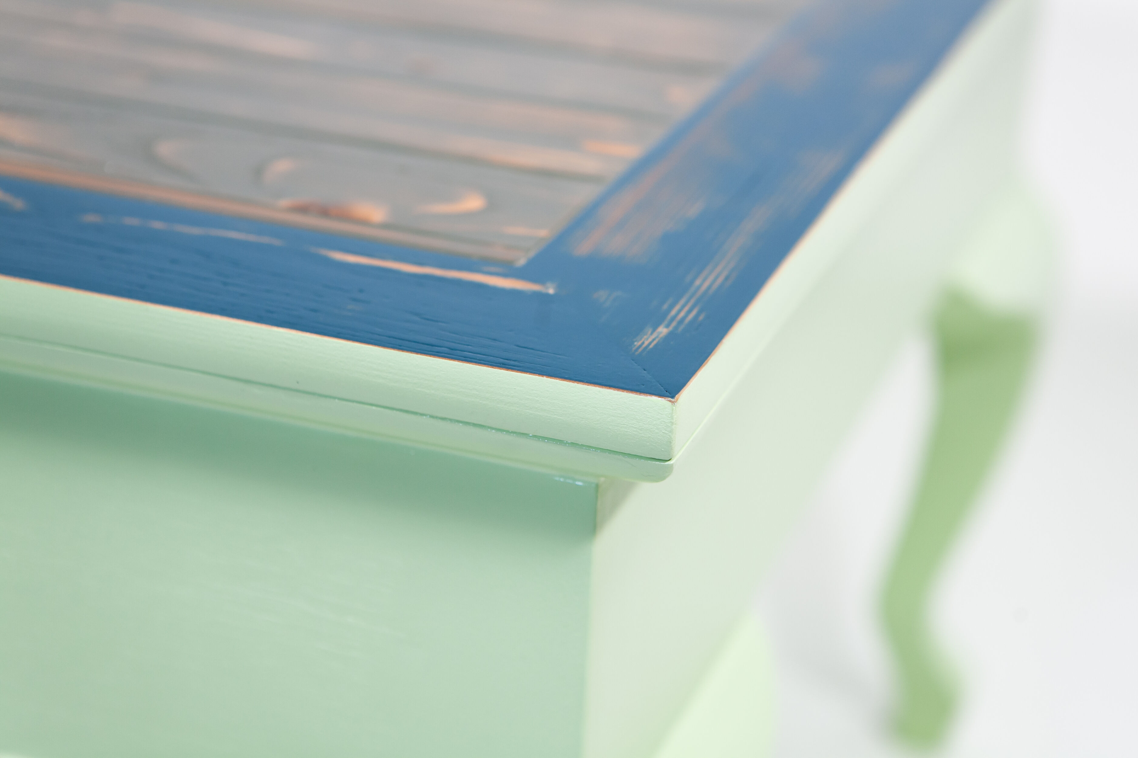 Square solid wood coffee table with curved legs