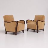 Paire de fauteuils club Art Déco, années 1940