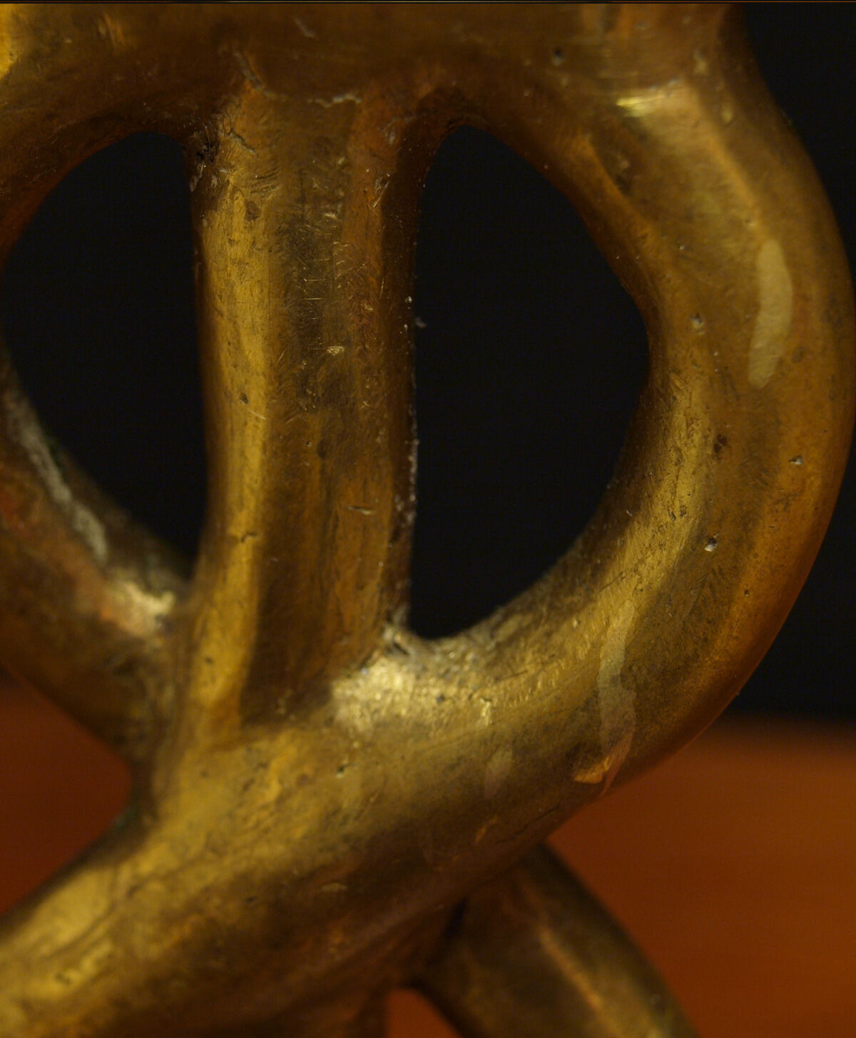 Brutalist bronze chandelier