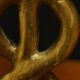 Brutalist bronze chandelier
