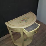 Small half moon console painted