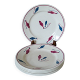 Set of 6 Givors dessert plates, Perce-Neige model, 1950