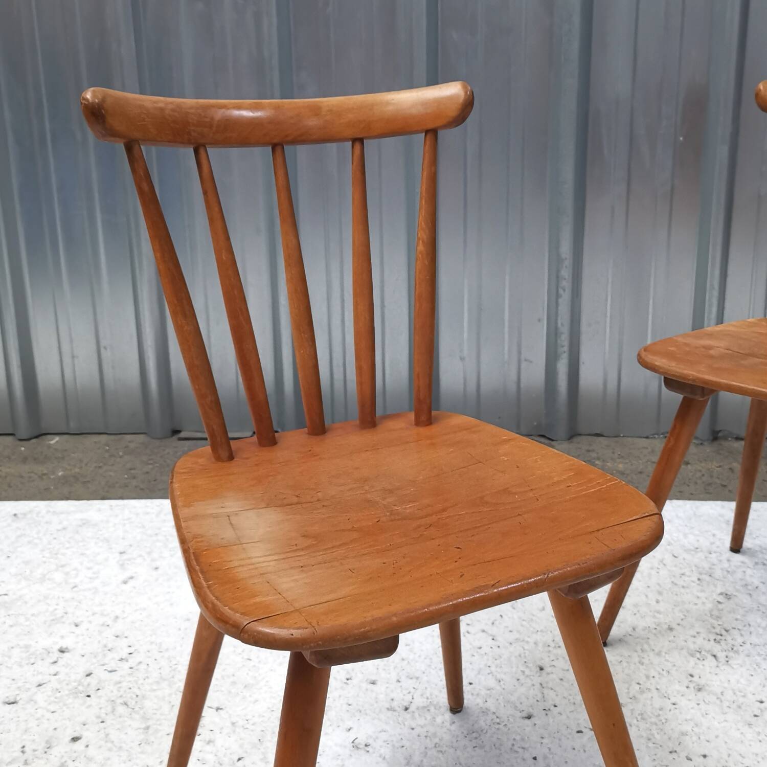 Pair of bistro chairs with bars