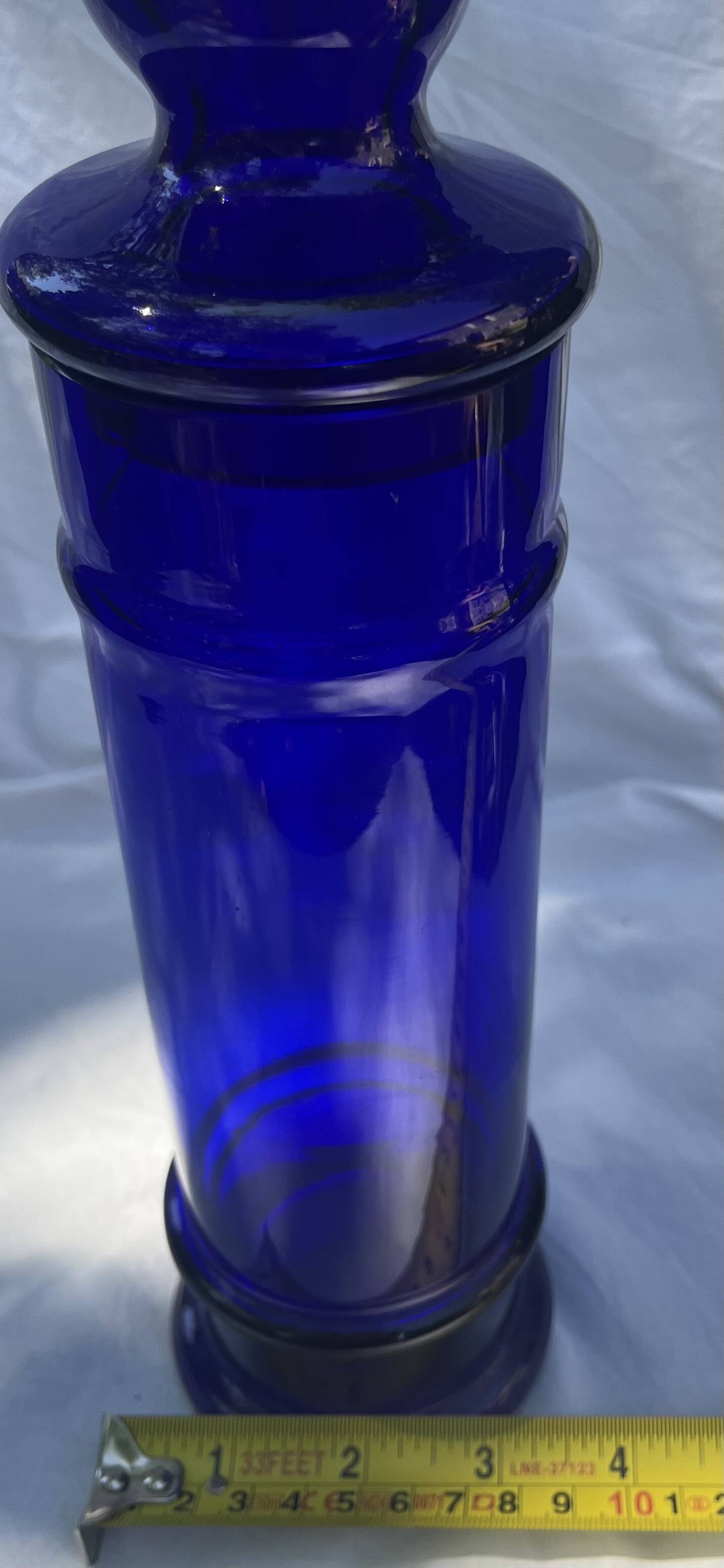 Pot d'apothicaire bleu cobalt vintage