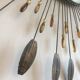 Mirror Sun beads & feathers metal, 1950 - 75x75cm