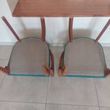 pair of green bridge armchairs