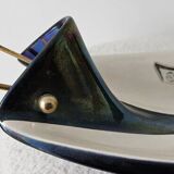 Suspended cup Verceram – Iridescent ceramic & brass – 1950s–60s