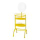 Vintage metal side table with mirror, 1960s - multifunctional yellow shelf from Italy.