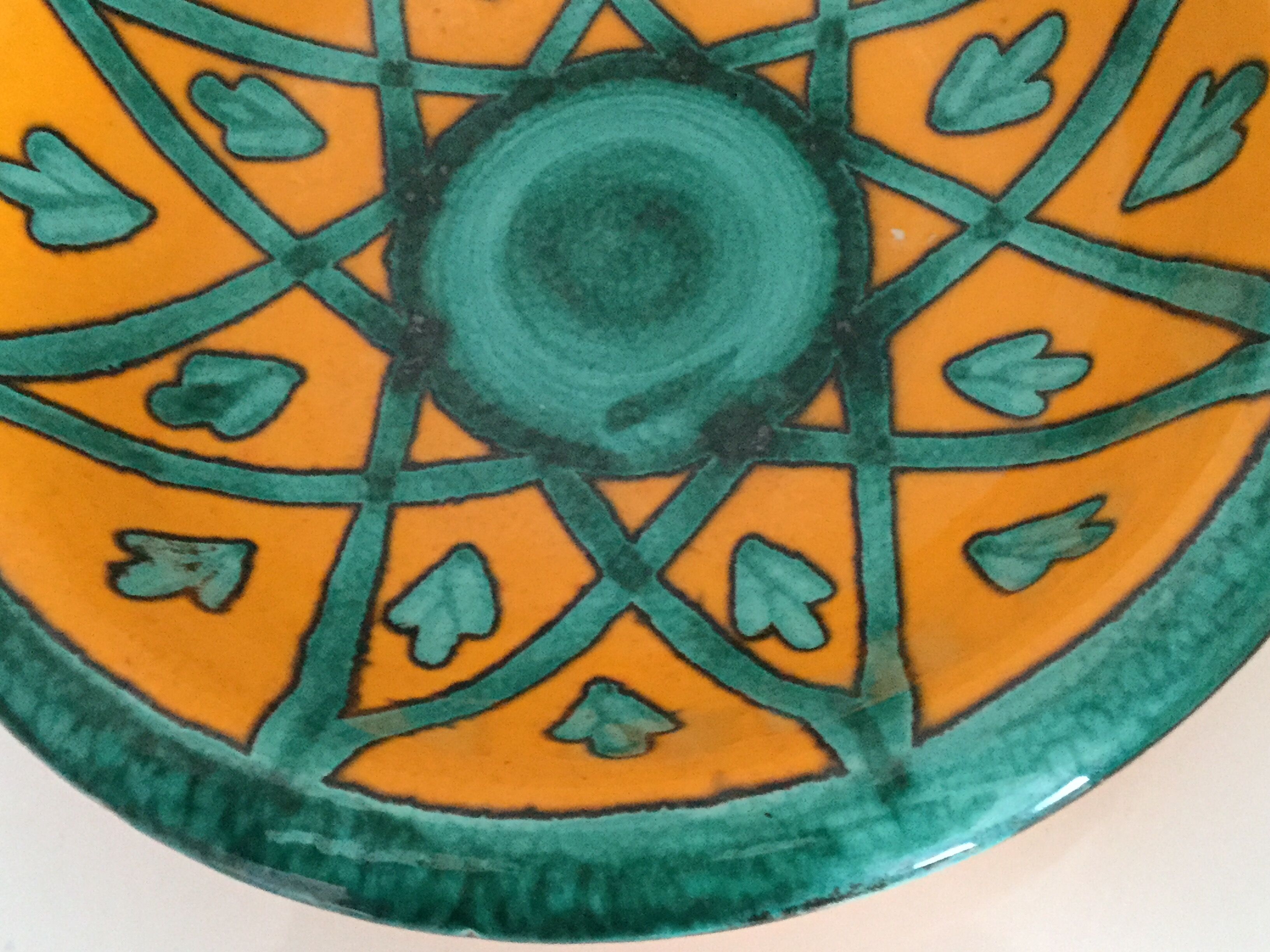 Saladier décor orange et vert Saint Clément