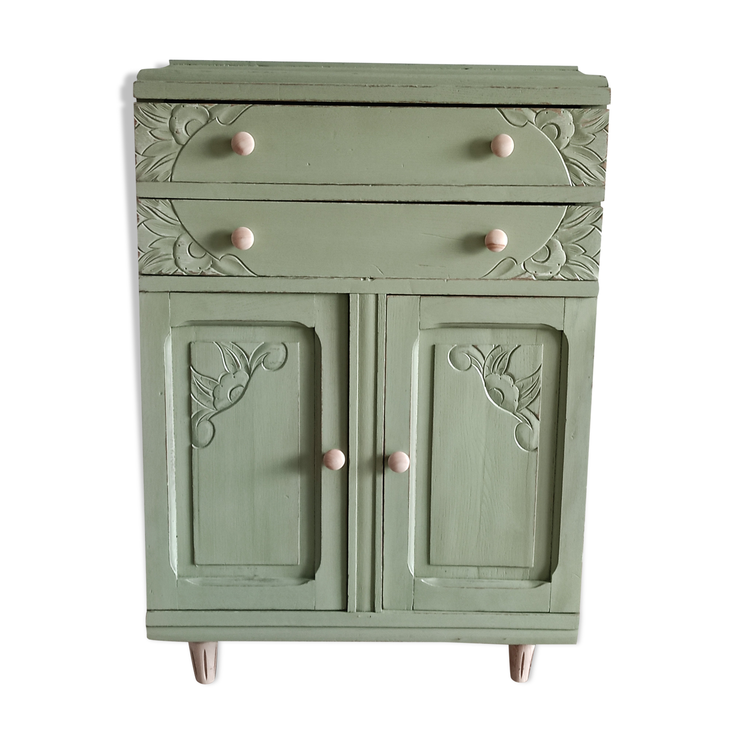 Khaki green Art Deco dresser