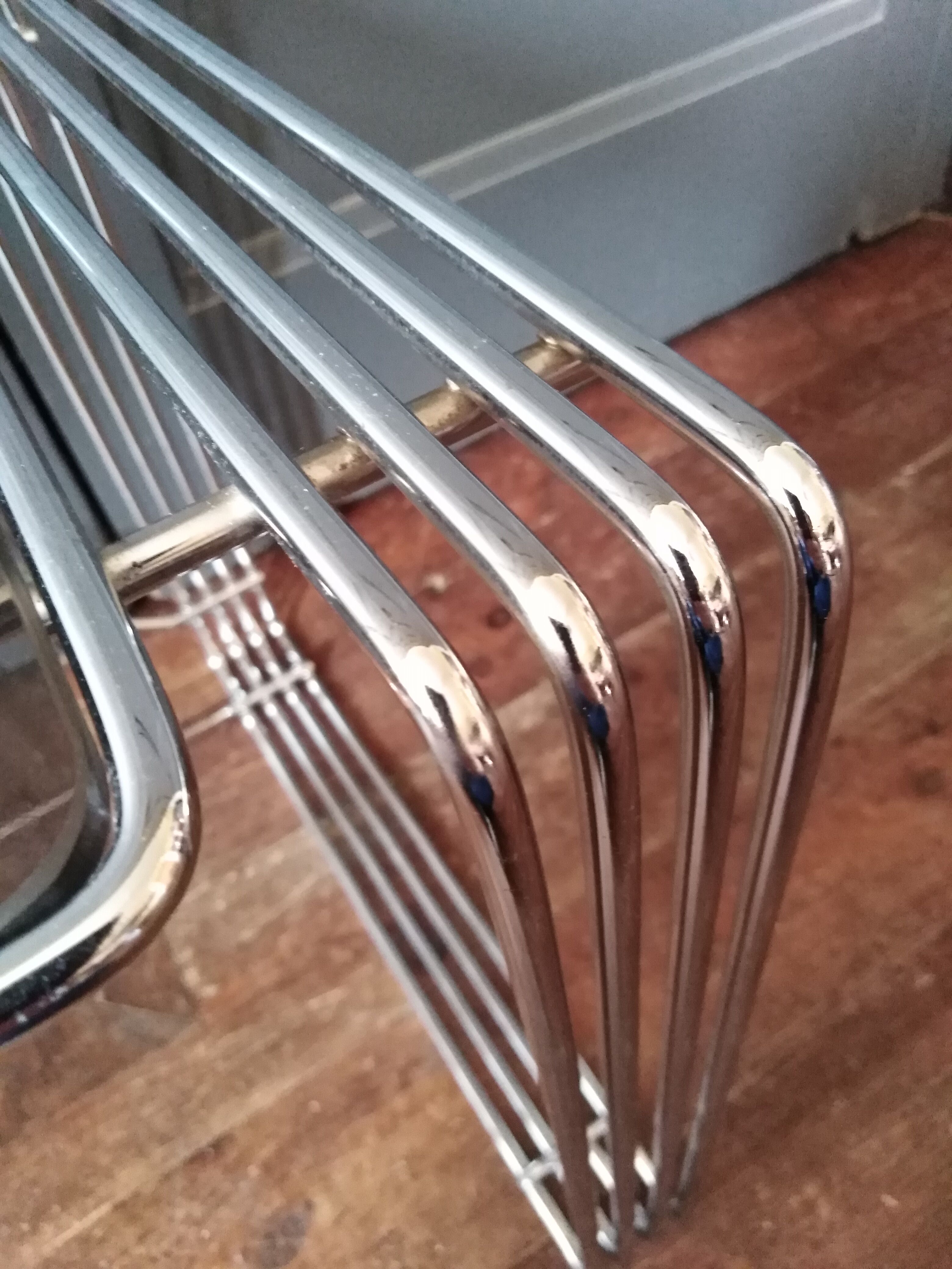 Glass and chrome coffee table 1970