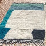 Tapis berbère beni ouarain bleu ocean