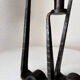 Brutalist wrought iron candlestick pair