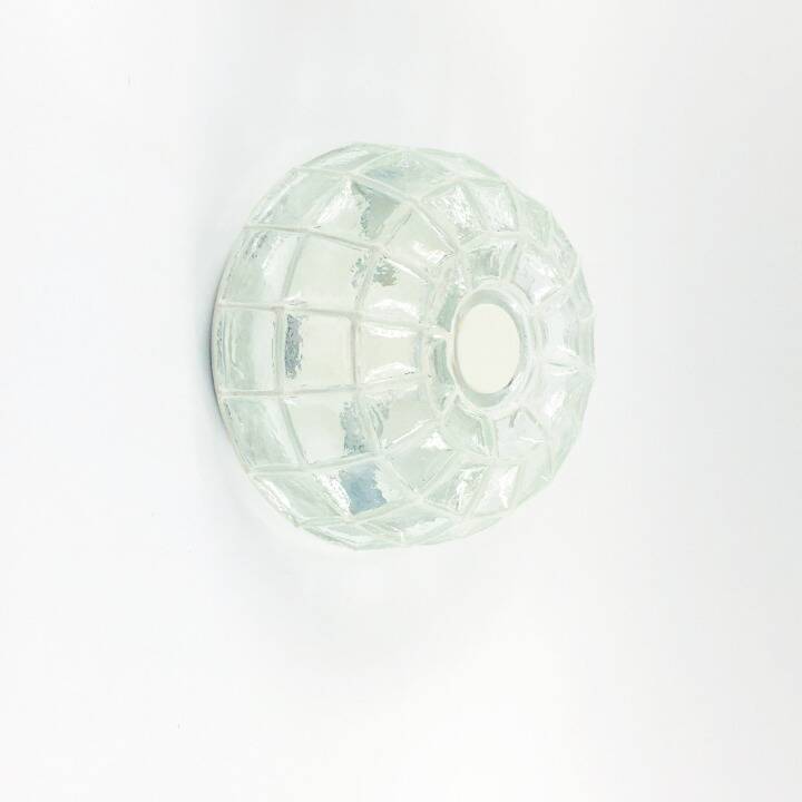 Mid-century modern white iron glass flush mount or ceiling light from limburg, germany, 1960s