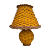 Wicker and rattan lamp