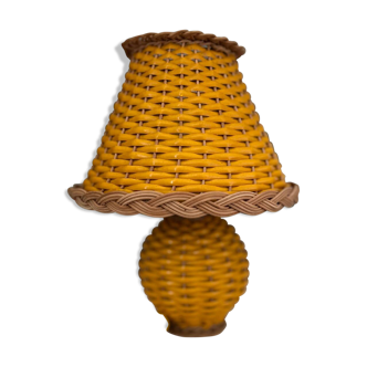 Wicker and rattan lamp