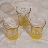 3 verres granité jaune - vintage