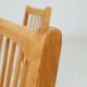 Vintage Dining Chairs Set of 4, Natural beech wood, Herringbone fabric