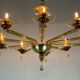 Venetian chandelier in mordoré murano glass by venini circa 1940