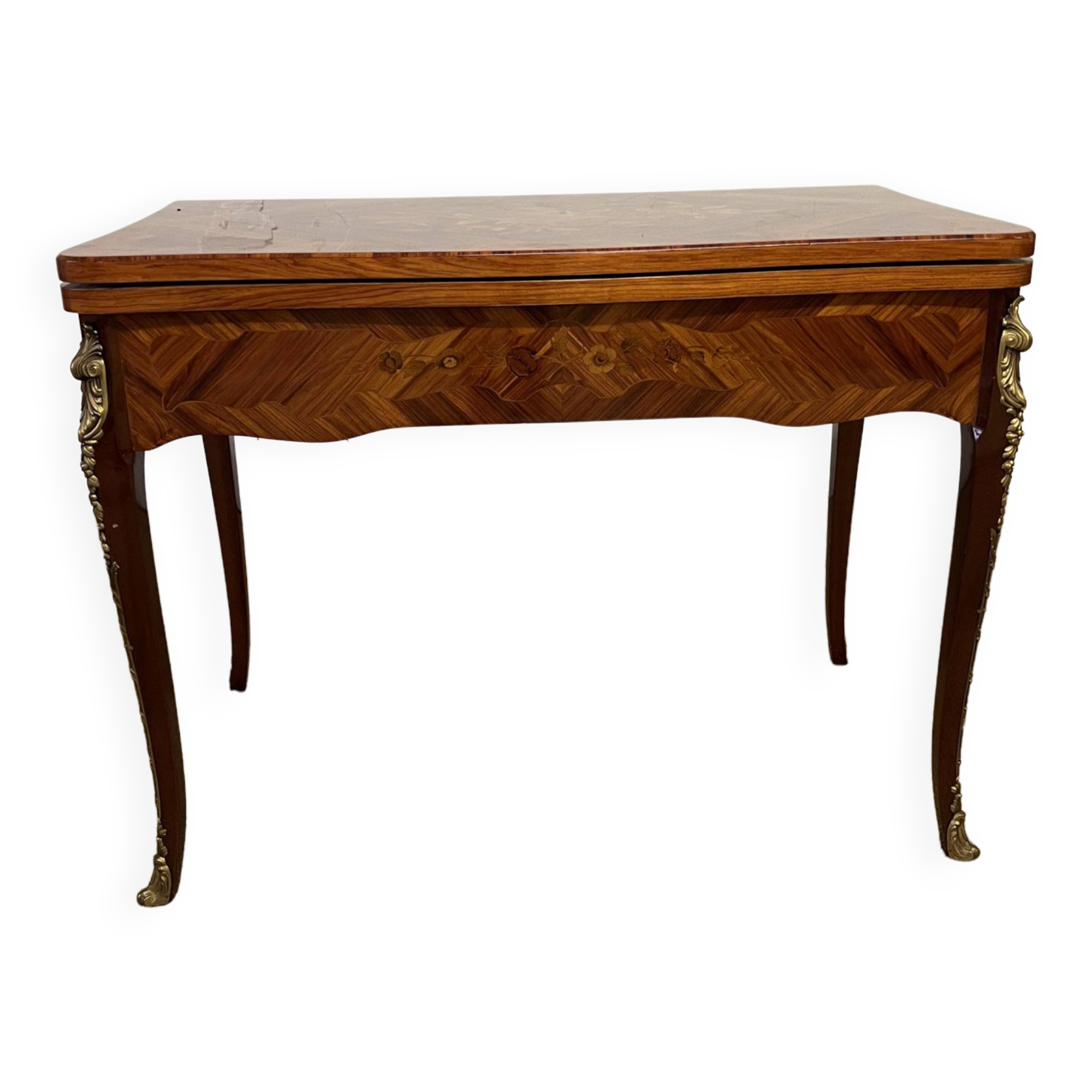 19th century floral marquetry games table