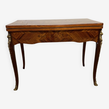 19th century floral marquetry games table