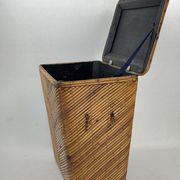 Pencil reed rattan bamboo chest or trunk, 1950s-1960s