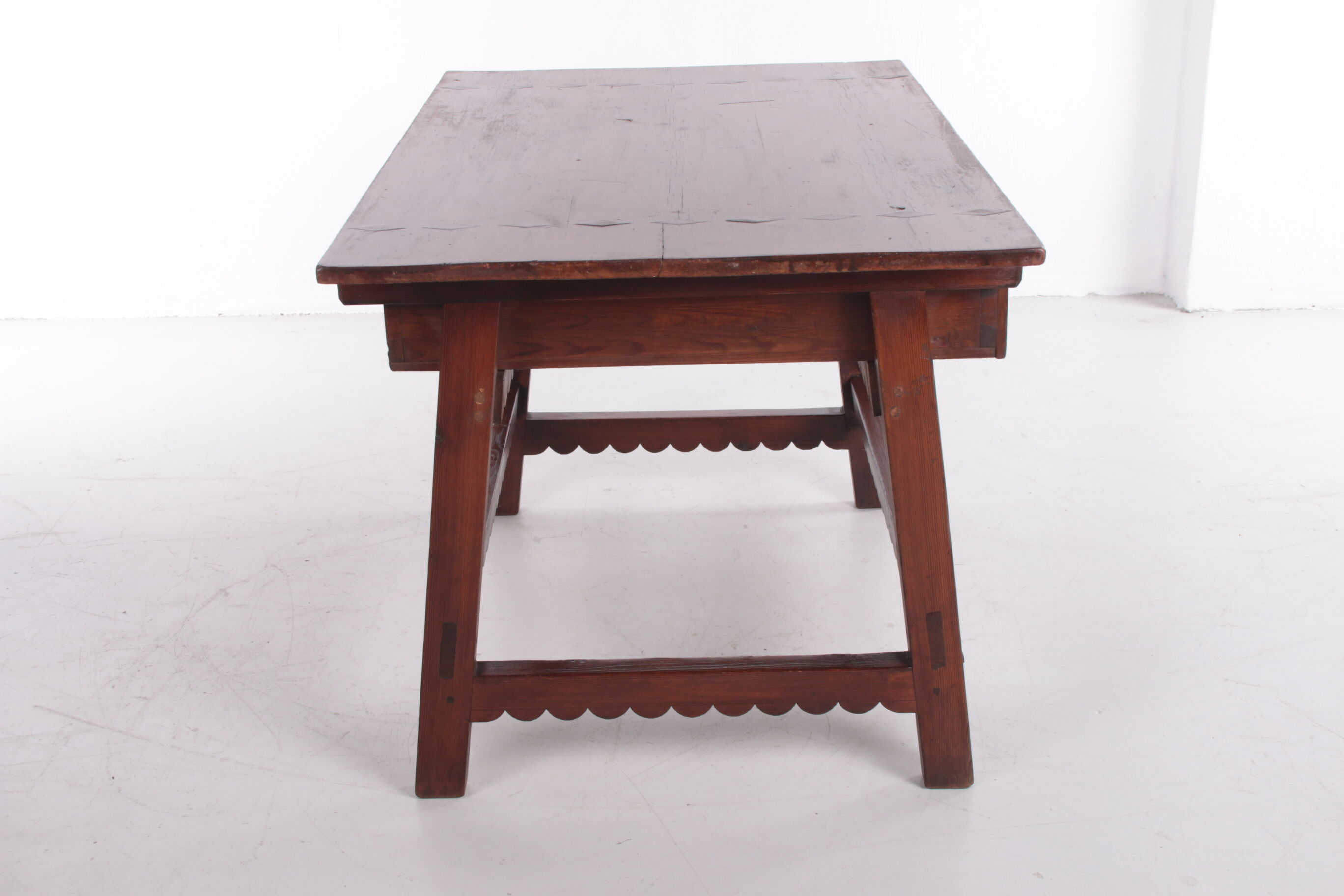 Brutalist 19th century Spanish wooden payment table or side table