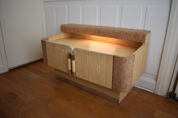 Meuble bar console vinyle vintage en formica
